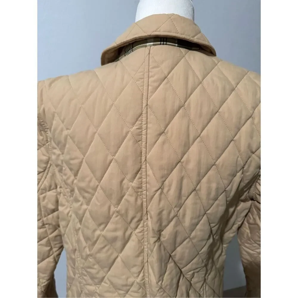L.L. Bean quilted tan chore plaid lining Thermore jacket button front M - Picture 10 of 11